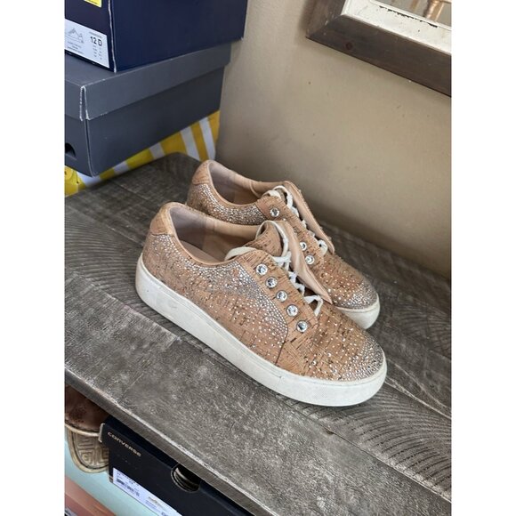 Alex Marie Women’s Cork Sneaker Bling Embezzled Sparkly Size 9m - Picture 3 of 5